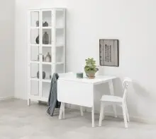 Klapptisch >Roxby< in weiss, MDF, Rubberwood -...