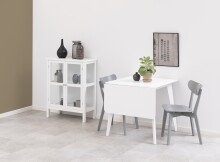 Klapptisch >Roxby< in weiss, MDF, Rubberwood - 80x76x80cm (BxHxT)