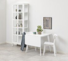 Klapptisch >Roxby< in weiss, MDF, Rubberwood - 80x76x80cm (BxHxT)