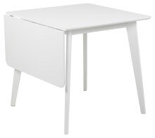Klapptisch >Roxby< in weiss, MDF, Rubberwood -...