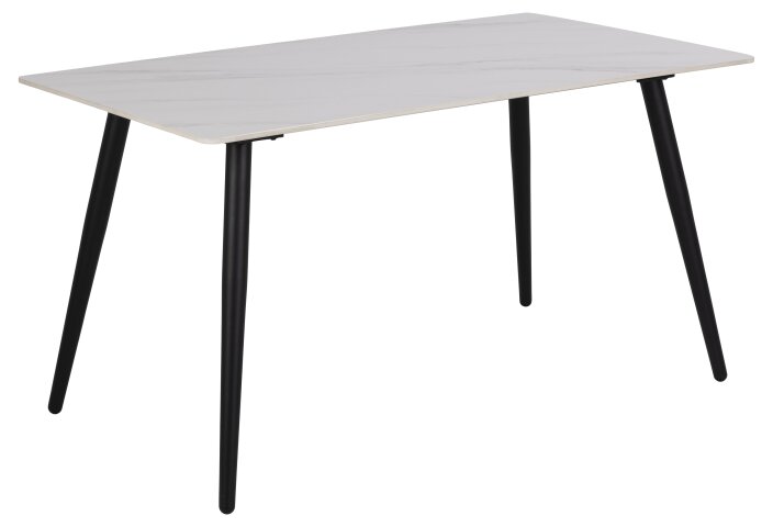 Esstisch >Wicklow< in weiss, Keramik, Stahl - 140x75x80cm (BxHxT)