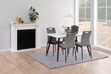 Esstisch >Wicklow< in weiss, Keramik, Stahl - 140x75x80cm (BxHxT)