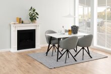 Esstisch >Wicklow< in weiss, Keramik, Stahl - 140x75x80cm (BxHxT)