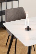 Esstisch >Wicklow< in weiss, Keramik, Stahl -...