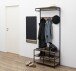 Garderobenständer >Seaford< in Wildeiche; schwarz - 77x185x40 (BxHxT)