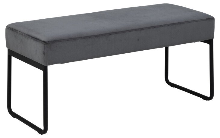 Polsterbank >Xenia< in Grau, Polyester, Stahl - 95x46x38cm (BxHxT)