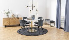 Polsterbank >Xenia< in Grau, Polyester, Stahl - 95x46x38cm (BxHxT)