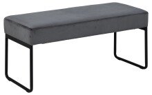 Polsterbank >Xenia< in Grau, Polyester, Stahl - 95x46x38cm (BxHxT)