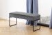 Polsterbank >Xenia< in Grau, Polyester, Stahl - 95x46x38cm (BxHxT)