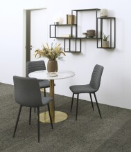 Wandregal >Geelong< (4-teilig) in schwarz, Stahl - 60x60x20cm (BxHxT)