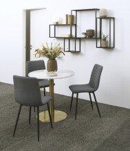 Wandregal >Geelong< (4-teilig) in schwarz, Stahl - 60x60x20cm (BxHxT)