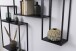 Wandregal >Geelong< (4-teilig) in schwarz, Stahl - 60x60x20cm (BxHxT)