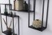 Wandregal >Geelong< (4-teilig) in schwarz, Stahl - 60x60x20cm (BxHxT)