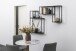 Wandregal >Geelong< (4-teilig) in schwarz, Stahl - 60x60x20cm (BxHxT)