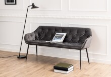 Polsterbank >Brooke< in Grau, Polyester, Stahl -...