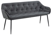 Polsterbank >Brooke< in Grau, Polyester, Stahl -...
