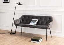 Polsterbank >Brooke< in Grau, Polyester, Stahl -...