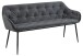 Polsterbank >Brooke< in Grau, Polyester, Stahl - 167x84,5x57cm (BxHxT)