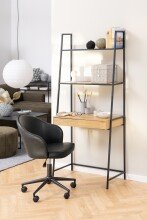 Regal-Schreibtisch >Seaford< in Wildeiche, MDF, Stahl - 77x174,5x36cm (BxHxT)