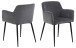Armlehnstuhl >Karen< (2er-Set) in Grau, Polyester, Stahl - 54,5x80x56cm (BxHxT)