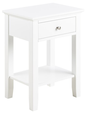 Nachtkonsole >Linnea< in weiss, MDF - 45x62,8x34cm (BxHxT)