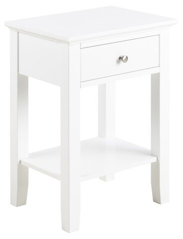 Nachtkonsole >Linnea< in weiss, MDF - 45x62,8x34cm (BxHxT)