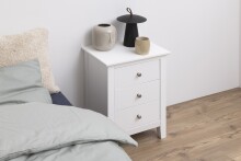 Nachtkommode >Linnea< in weiss, MDF - 45x62,8x34cm (BxHxT)
