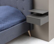 Nachtkommode >Ashlan< in Grau, MDF - 35x22,5x32cm...