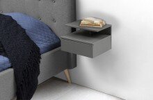 Nachtkommode >Ashlan< in Grau, MDF - 35x22,5x32cm (BxHxT)