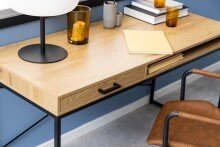 Schreibtisch >Seaford< in Wildeiche, MDF, Stahl - 140x76x58cm (BxHxT)