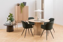 Esstisch >Christo< in Eiche weiss pigmentiert, MDF - 75x120cm (HxD)