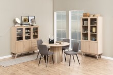 Esstisch >Christo< in Eiche weiss pigmentiert, MDF - 75x120cm (HxD)