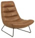 Loungesessel >Milford< in cognac, Stoff, Stahl - 82,5x97x93cm (BxHxT)