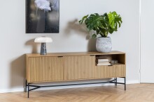 Sideboard >Jaipur< in Wildeiche, MDF, Stahl -...