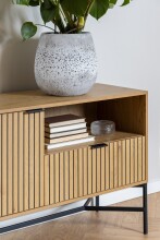 Sideboard >Jaipur< in Wildeiche, MDF, Stahl - 180x70x40cm (BxHxT)