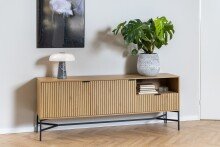 Sideboard >Jaipur< in Wildeiche, MDF, Stahl -...