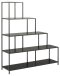 Leiterregal >Seaford< in schwarz, MDF, Stahl - 135x150x35cm (BxHxT)