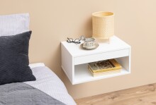 Nachtkommode >Cholet< in weiss, MDF - 50x24,3x35cm...