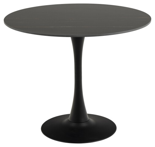 Esstisch >Malta< in schwarz, MDF, Stahl - 75x90cm (HxD)