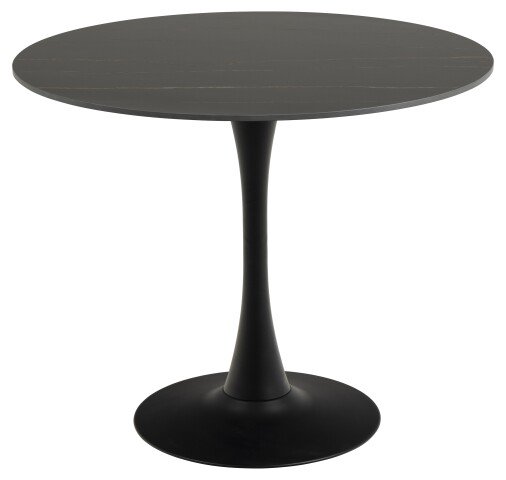 Esstisch >Malta< in schwarz, MDF, Stahl - 75x90cm (HxD)