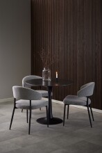 Esstisch >Malta< in schwarz, MDF, Stahl - 75x90cm (HxD)