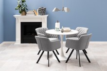 Esstisch >Malta< in weiss, Keramik, MDF, Stahl - 75x90cm (HxD)