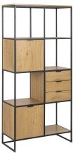 Standregal >Swindon< in Wildeiche; schwarz, MDF,...
