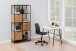 Standregal >Swindon< in Wildeiche; schwarz, MDF, Stahl - 85x183x40cm (BxHxT)