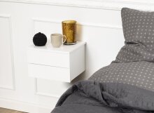 Nachtkommode >Avignon< in weiss, MDF - 37x24,6x32cm...