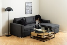 Couchtisch >Randolf< in Wildeiche; schwarz, MDF, Stahl - 80x40x80cm (BxHxT)