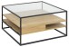 Couchtisch >Randolf< in Wildeiche; schwarz, MDF, Stahl - 80x40x80cm (BxHxT)