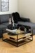 Couchtisch >Randolf< in Wildeiche; schwarz, MDF, Stahl - 80x40x80cm (BxHxT)
