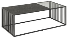 Couchtisch >Strington< in schwarz, Glas, MDF, Stahl...