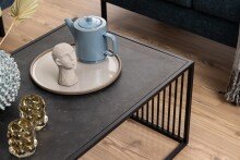 Couchtisch >Strington< in schwarz, Glas, MDF, Stahl - 120x40x60cm (BxHxT)
